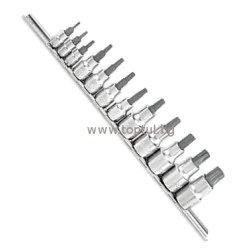 К-кт накрайници TX на вложка 1/4", 3/8" и 1/2" TOPTUL