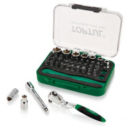 К-кт тресчотка и накрайници на 1/4 43 части Toptul