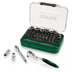 К-кт тресчотка и накрайници на 1/4 43 части Toptul