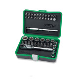 К-кт тресчотка с накрайници 1/4" - 45 части Toptul