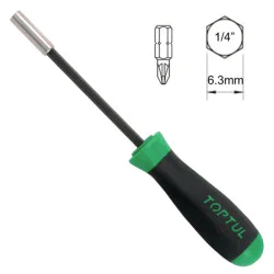 Магнитна отвертка за битове 1/4" 