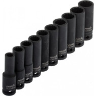 Комплект дванадесетостени удължени ударни вложки 1/2 10бр. Комплект дванадесетостени удължени ударни вложки 1/2 10бр.