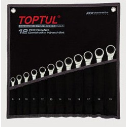 К-кт звездогаечни ключове с тресчотка 12бр. – TOPTUL К-кт звездогаечни ключове с тресчотка 12бр. – TOPTUL