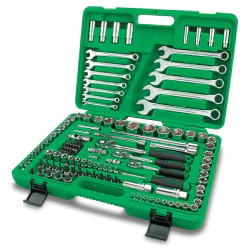 К-кт 130 части 1/4",3/8 и 1/2 с мм/инч вложки - TOPTUL 