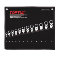 К-кт звездогаечни ключове с тресчотка и чупеща глава Toptul