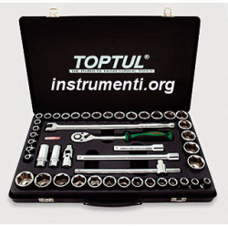 К-т Гедоре 1/2, 46части / инч и мм/ TOPTUL К-т Гедоре 1/2, 46части / инч и мм/ TOPTUL