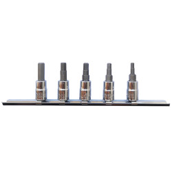 Шестостени инчови на вложки 1/4" Toptul - 5бр,